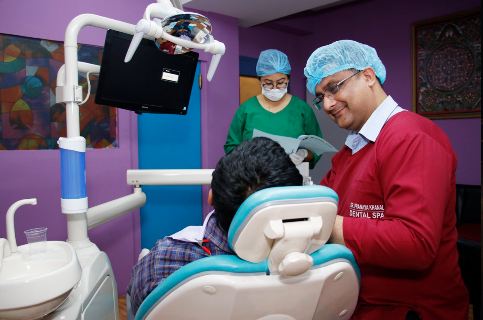 Dental clinic smiling patient